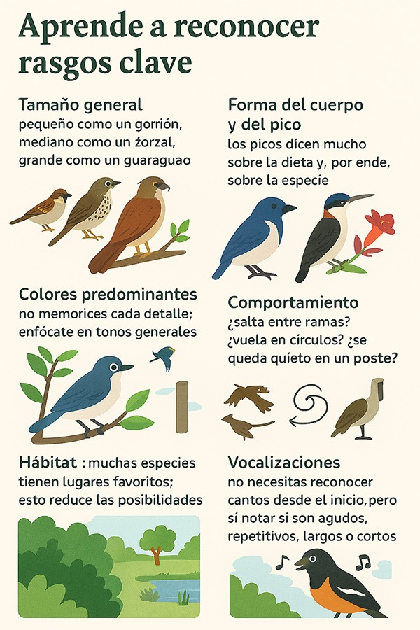 Aprende a reconocer rasgos clave en las aves
